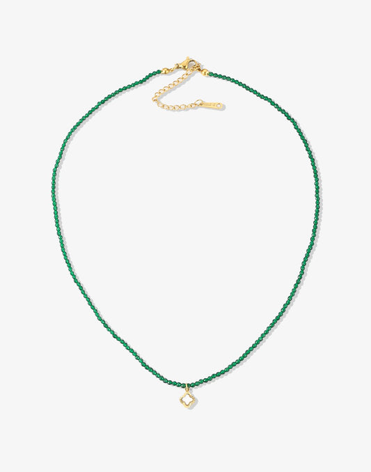 kralenketting groen met klaver