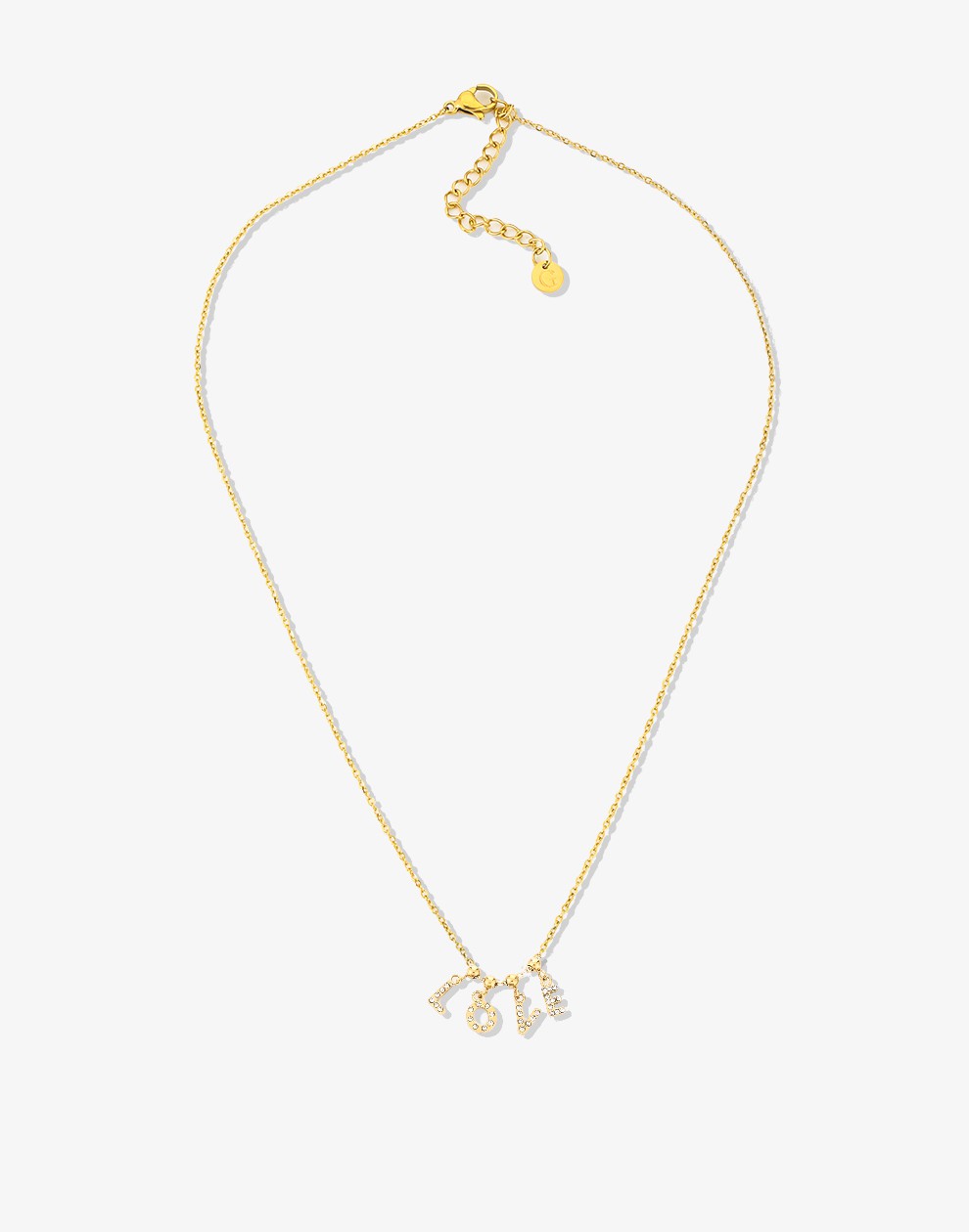 Ketting love steentjes goudkleurig