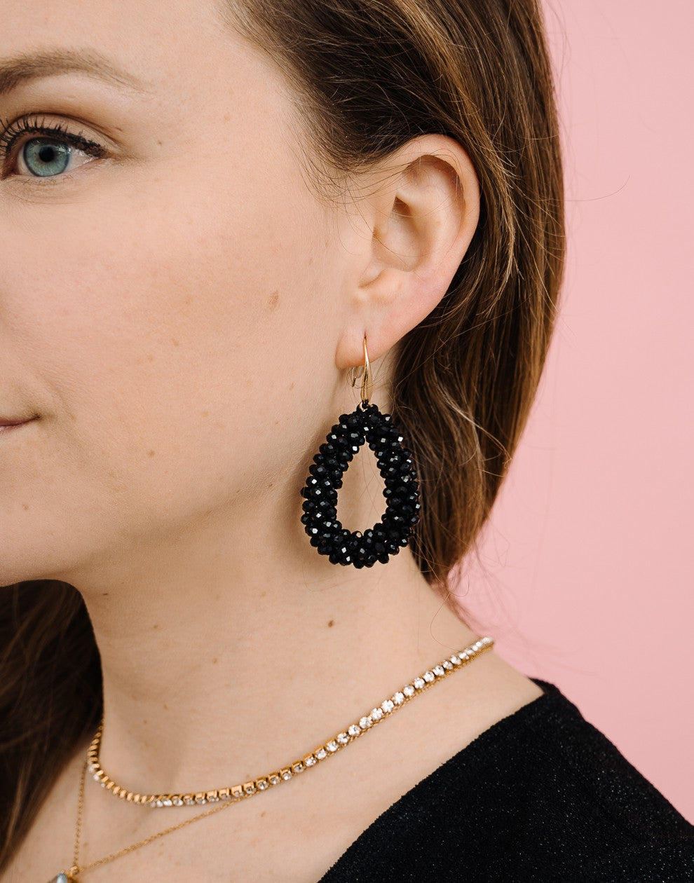 Druppel oorbellen zwart