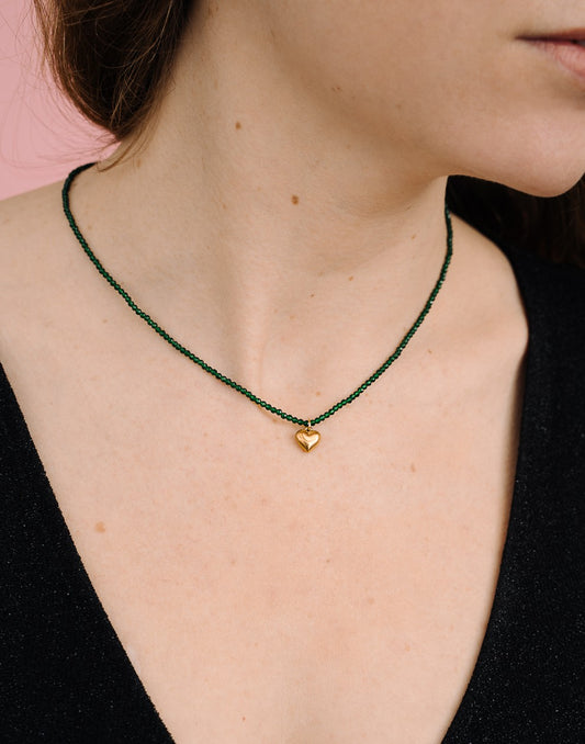 kralenketting hartje groen