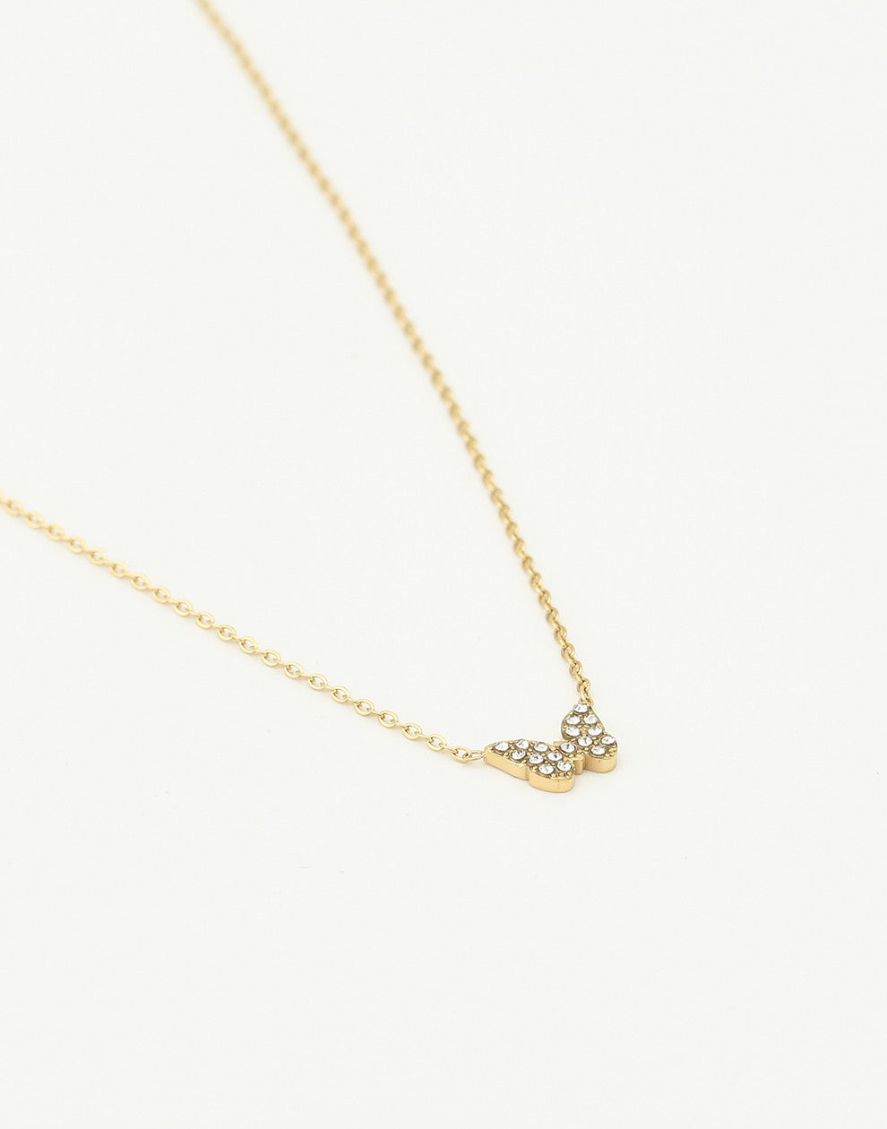 ketting vlinder steentjes goudkleurig