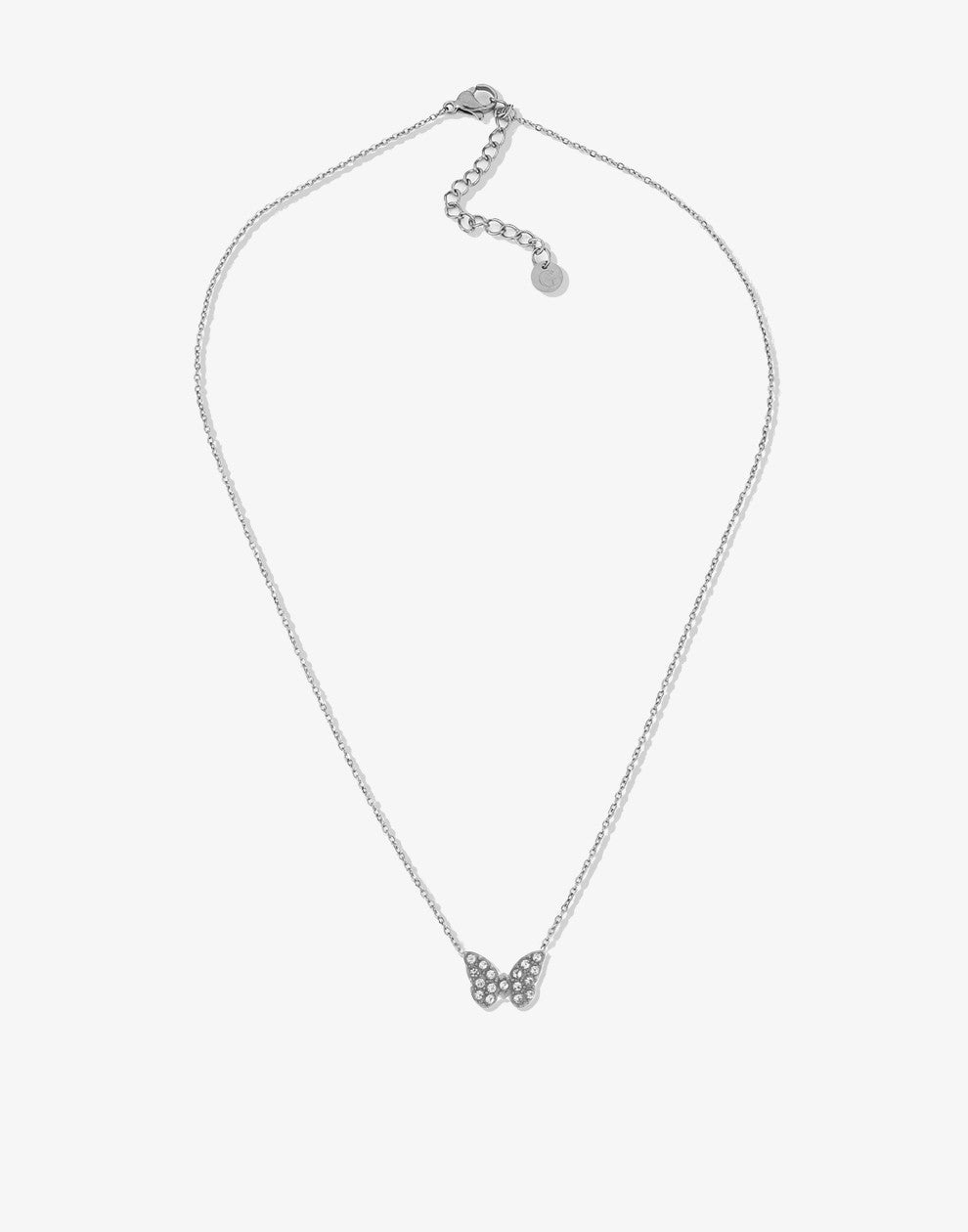 ketting vlinder steentjes zilverkleurig