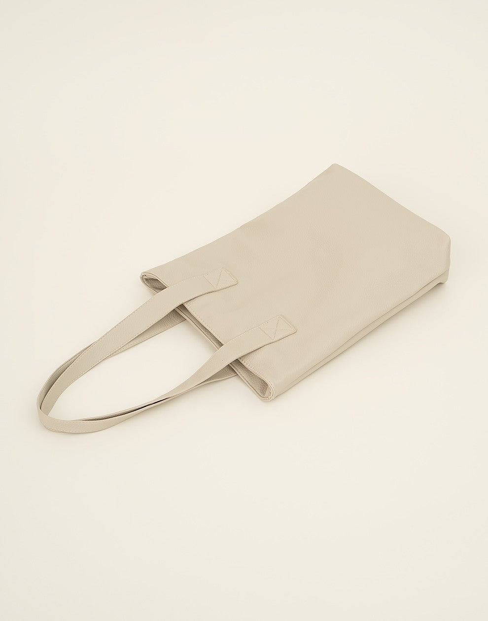 Shopper met rits beige