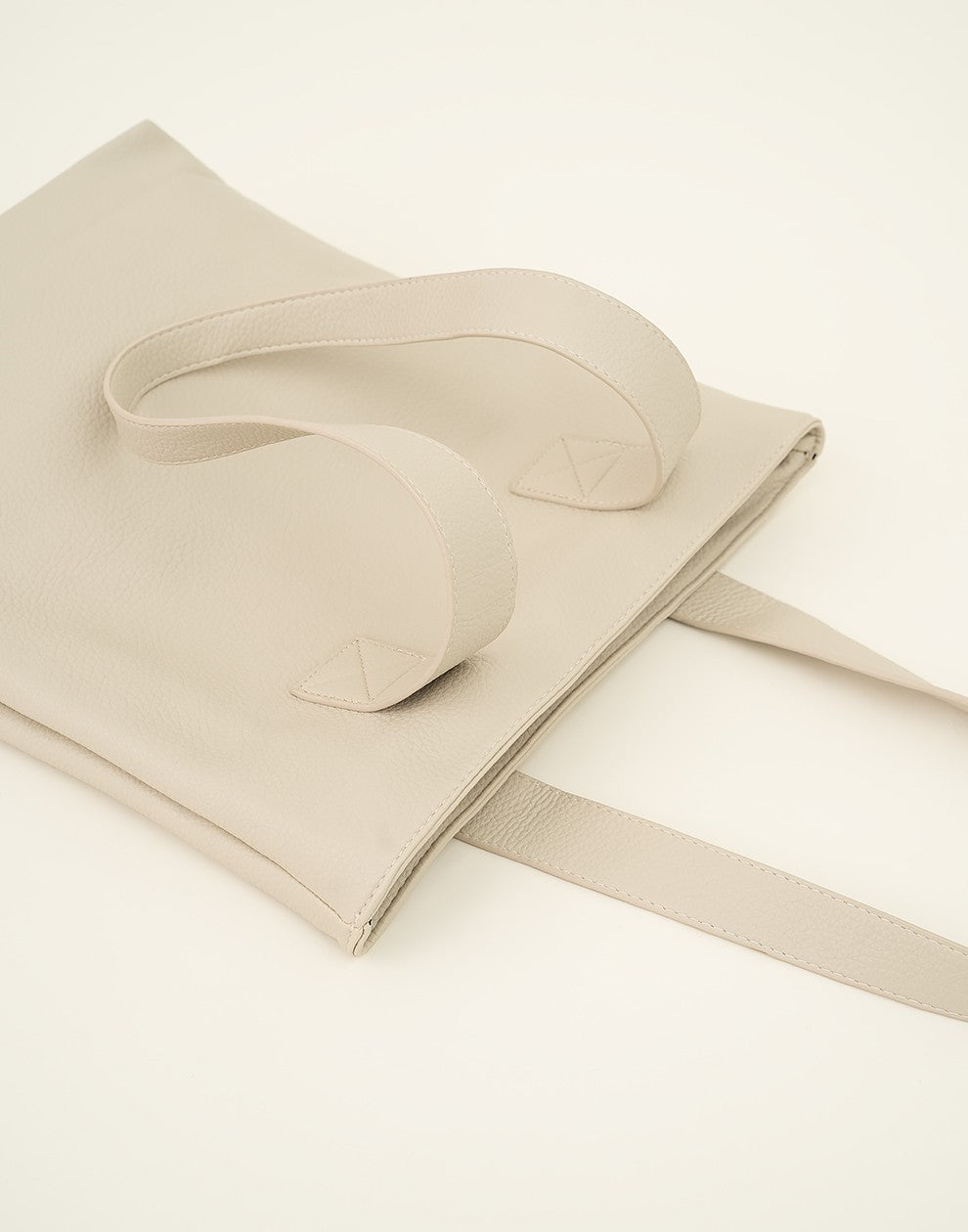 Shopper met rits beige
