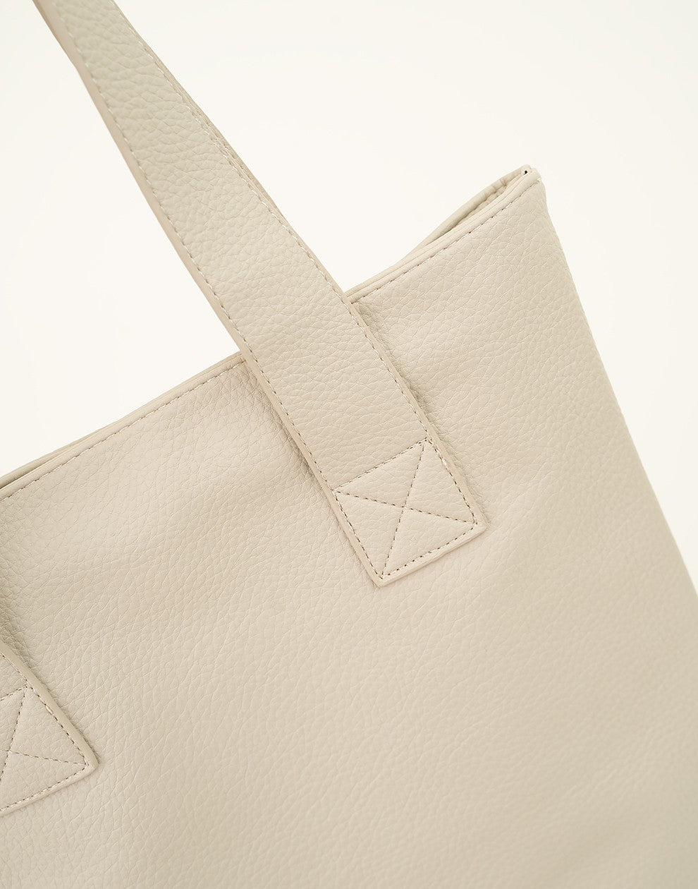 Shopper met rits beige