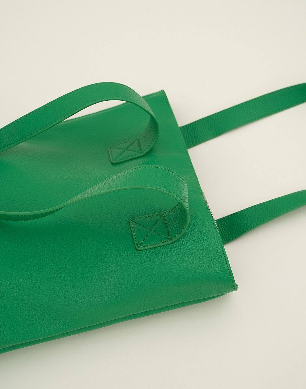 Shopper met rits groen