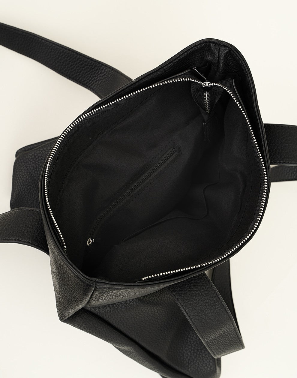 Shopper met rits zwart