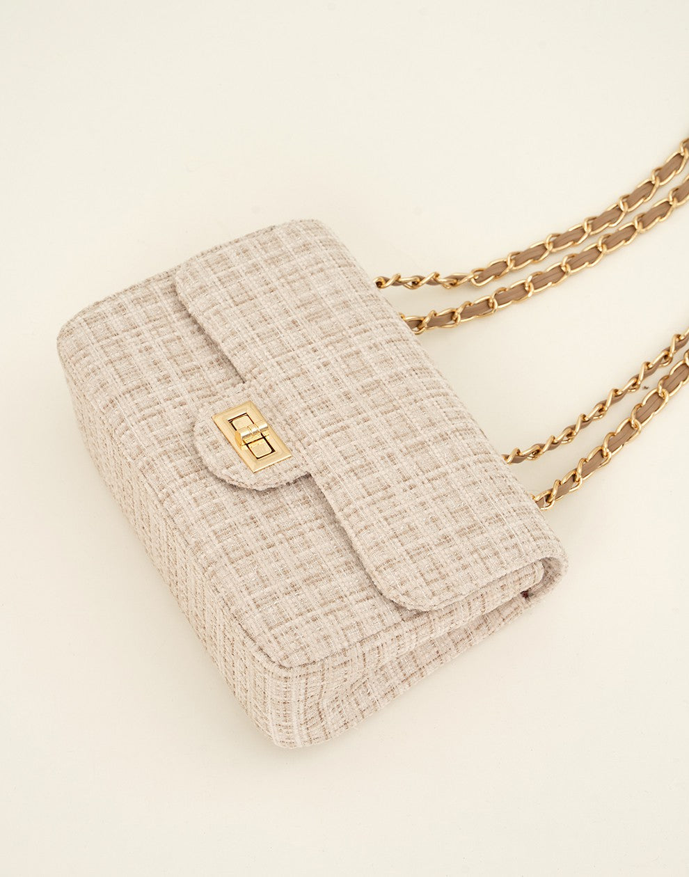 Luxe schouder of crossbody tas beige