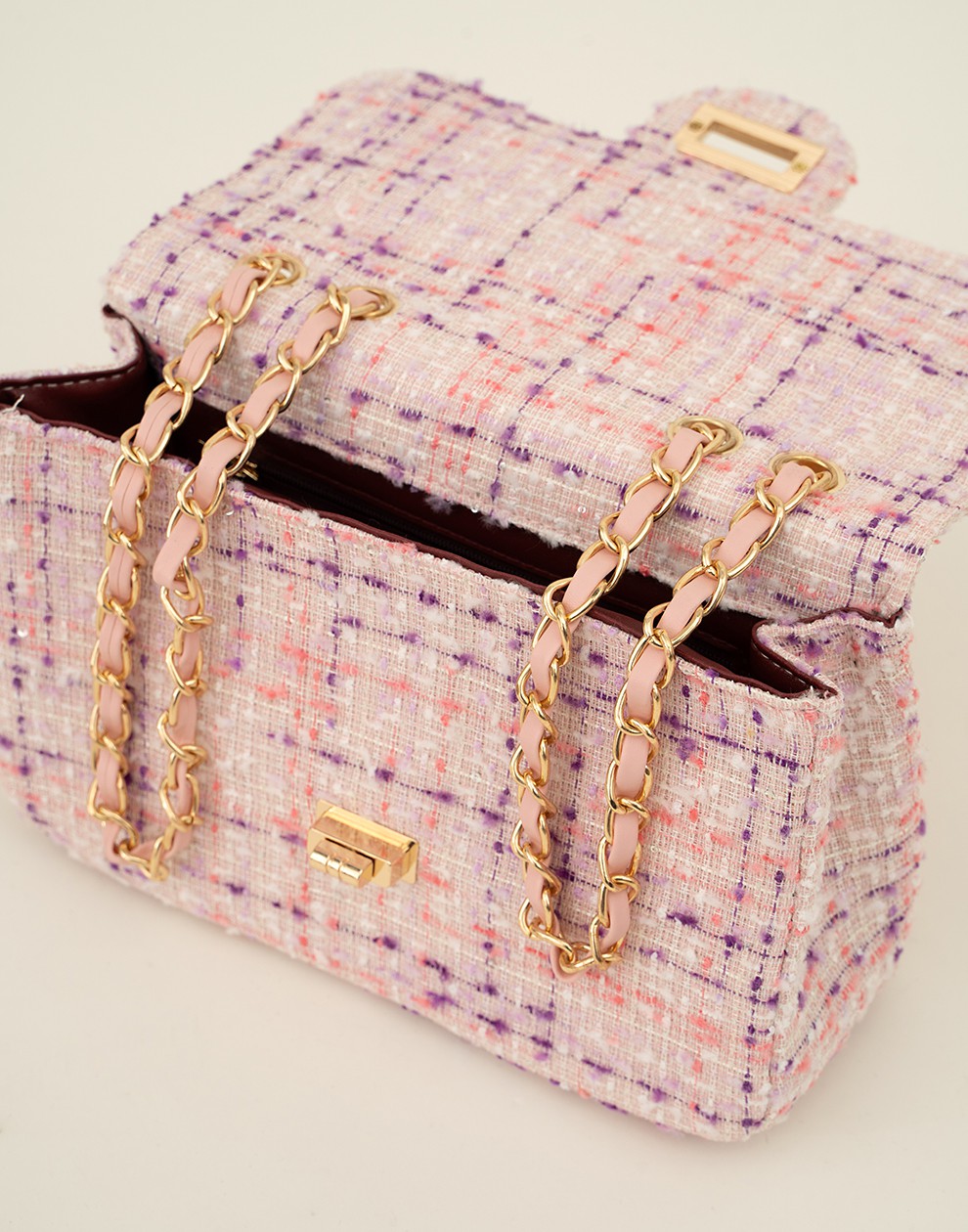Luxe schouder of crossbody tas paars
