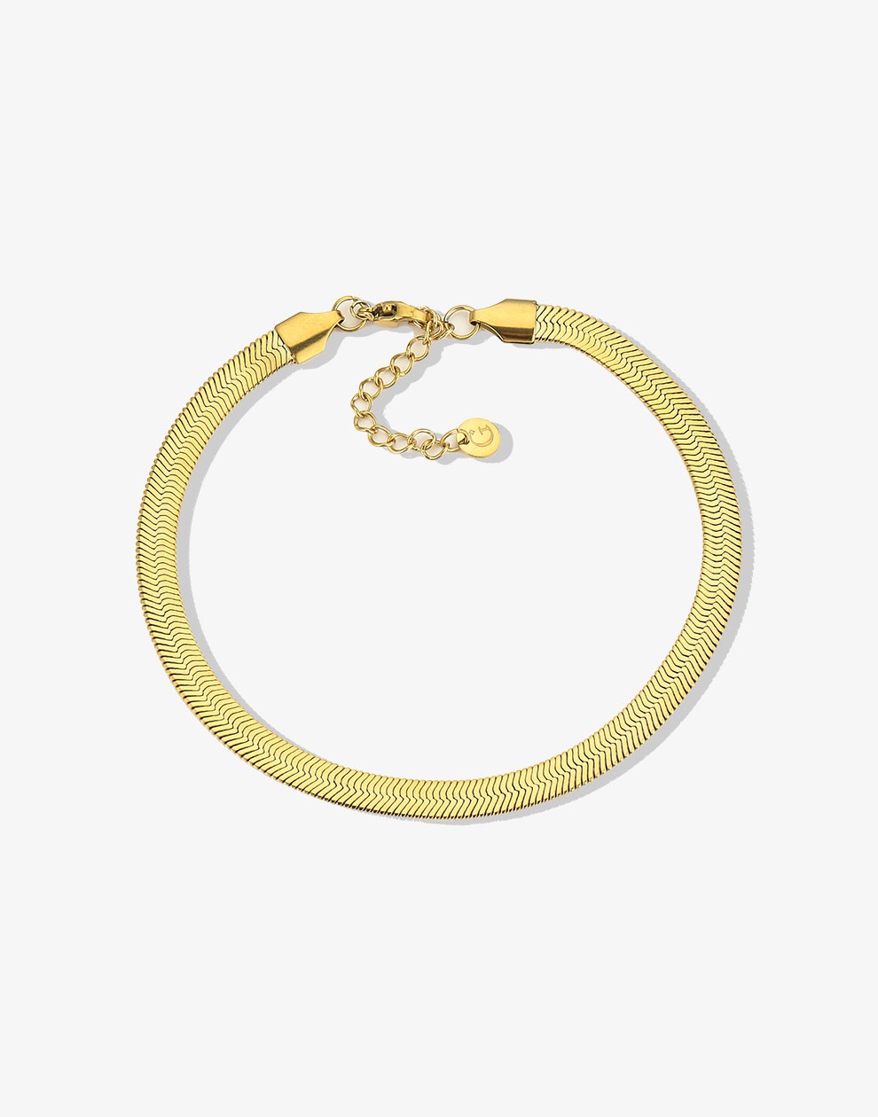 ankle bracelet snake flat 5mm gold-colored