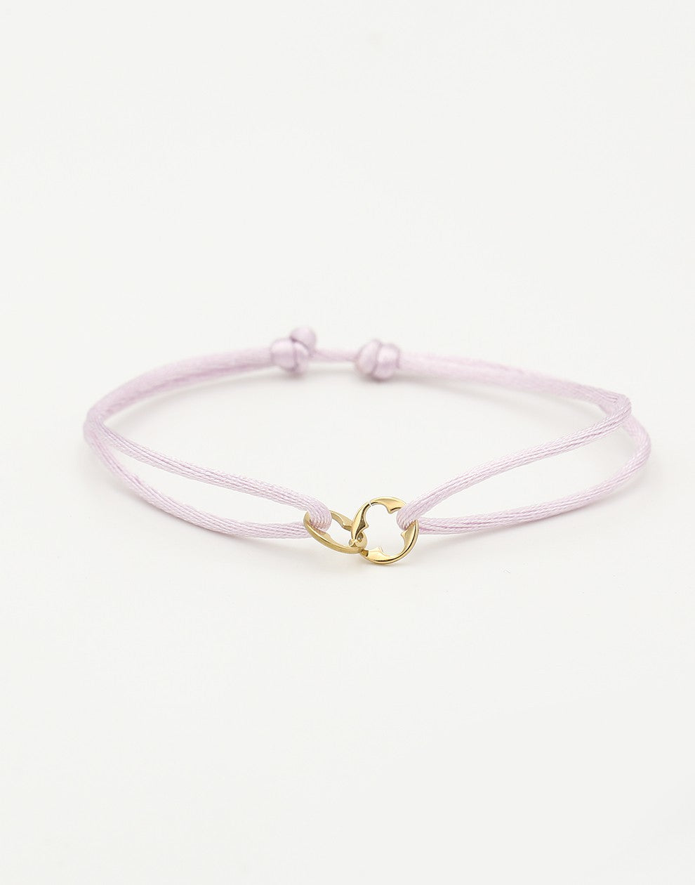 Satijnen armbandje klavers lila