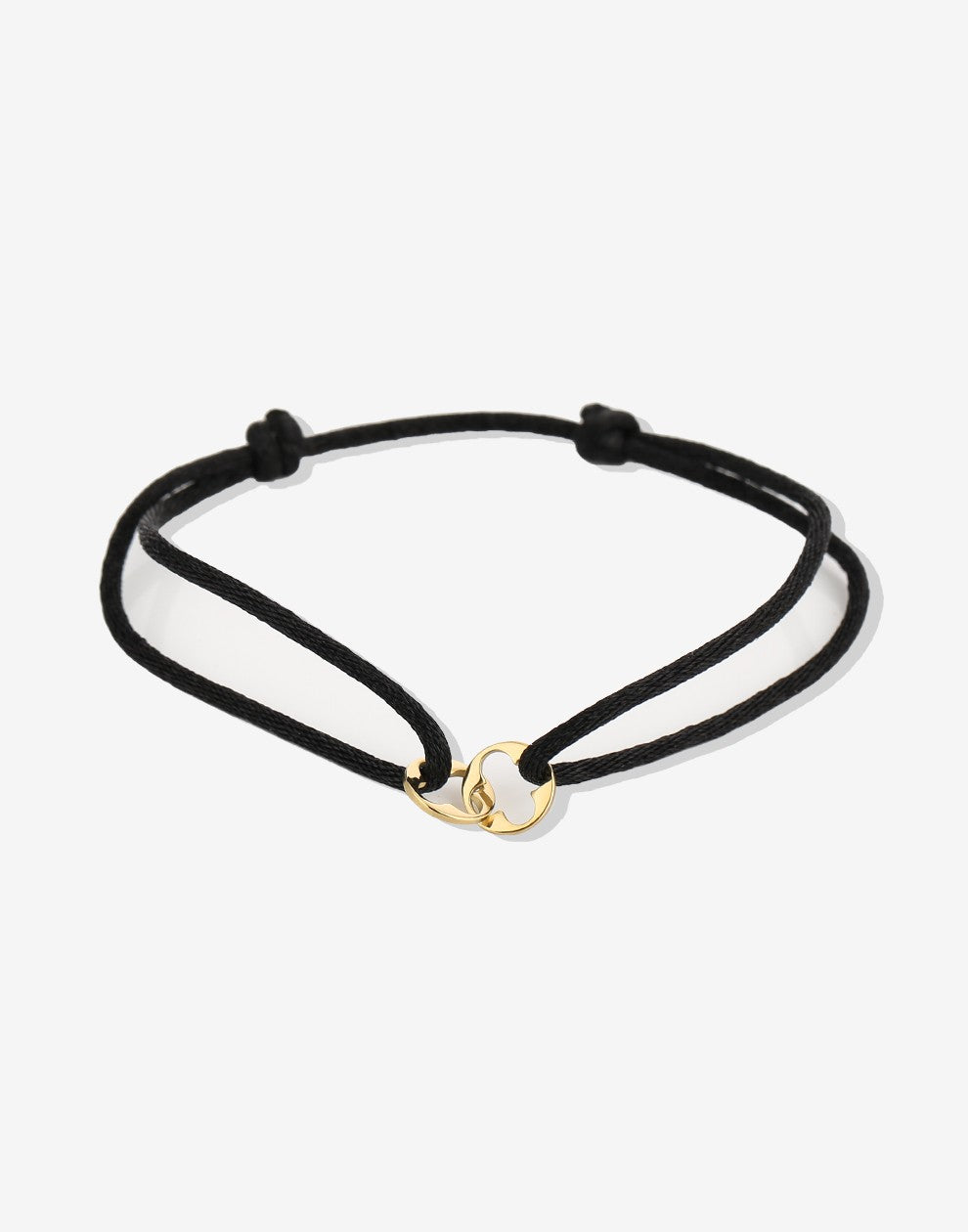 Satijnen armbandje klavers zwart