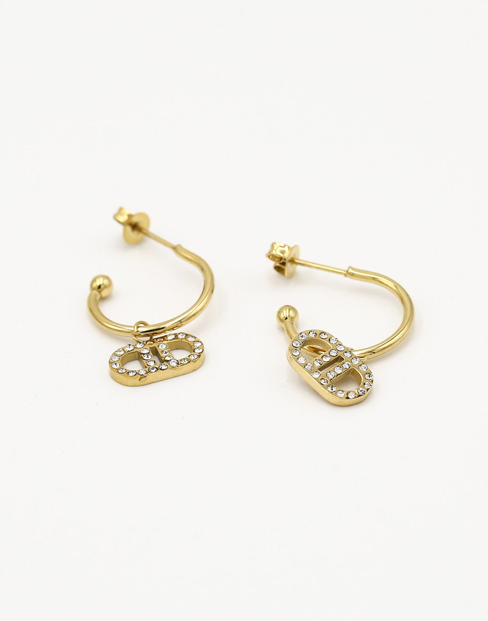 oorhangers DD strass goudkleurig