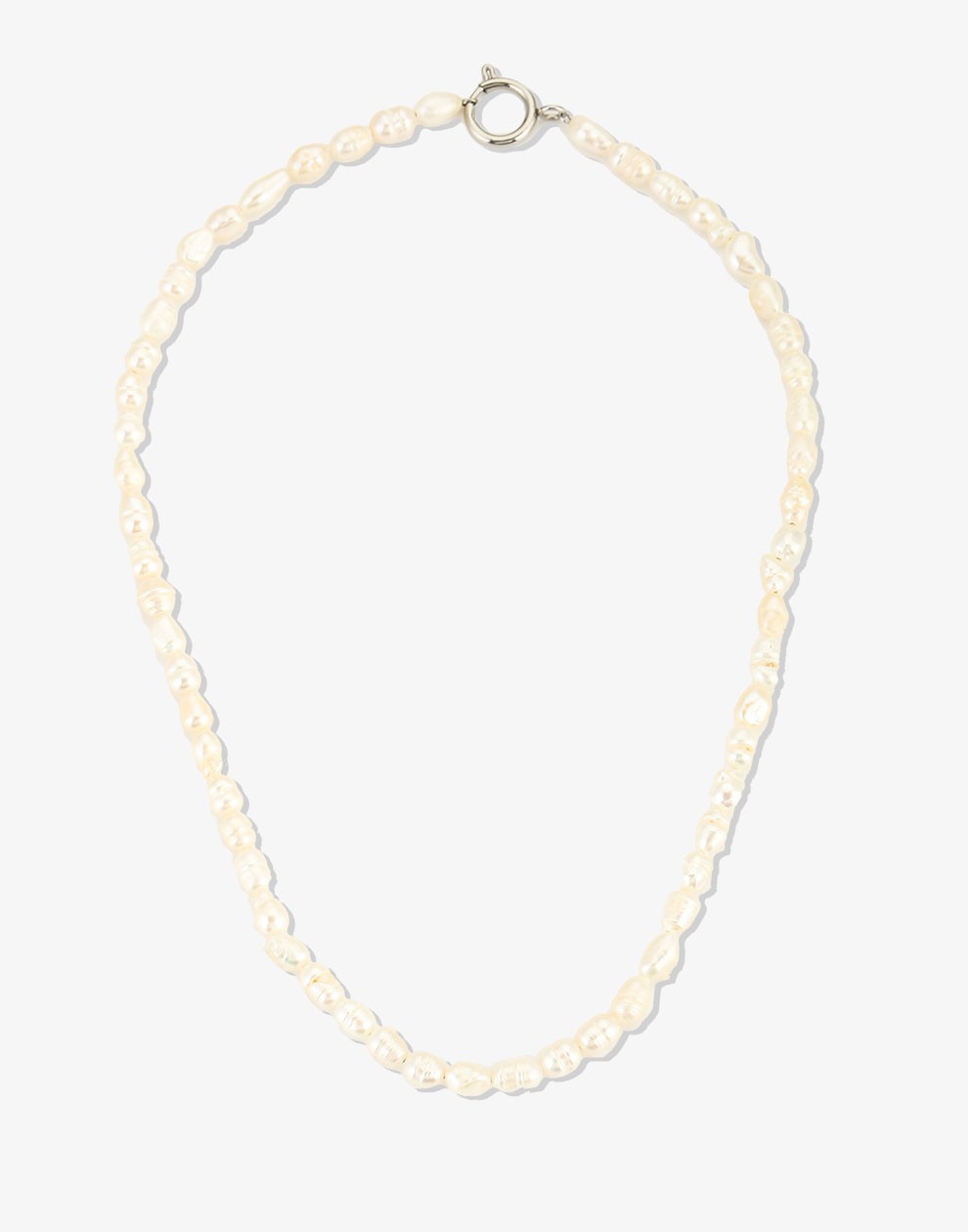 Parelketting met slotje zilverkleurig