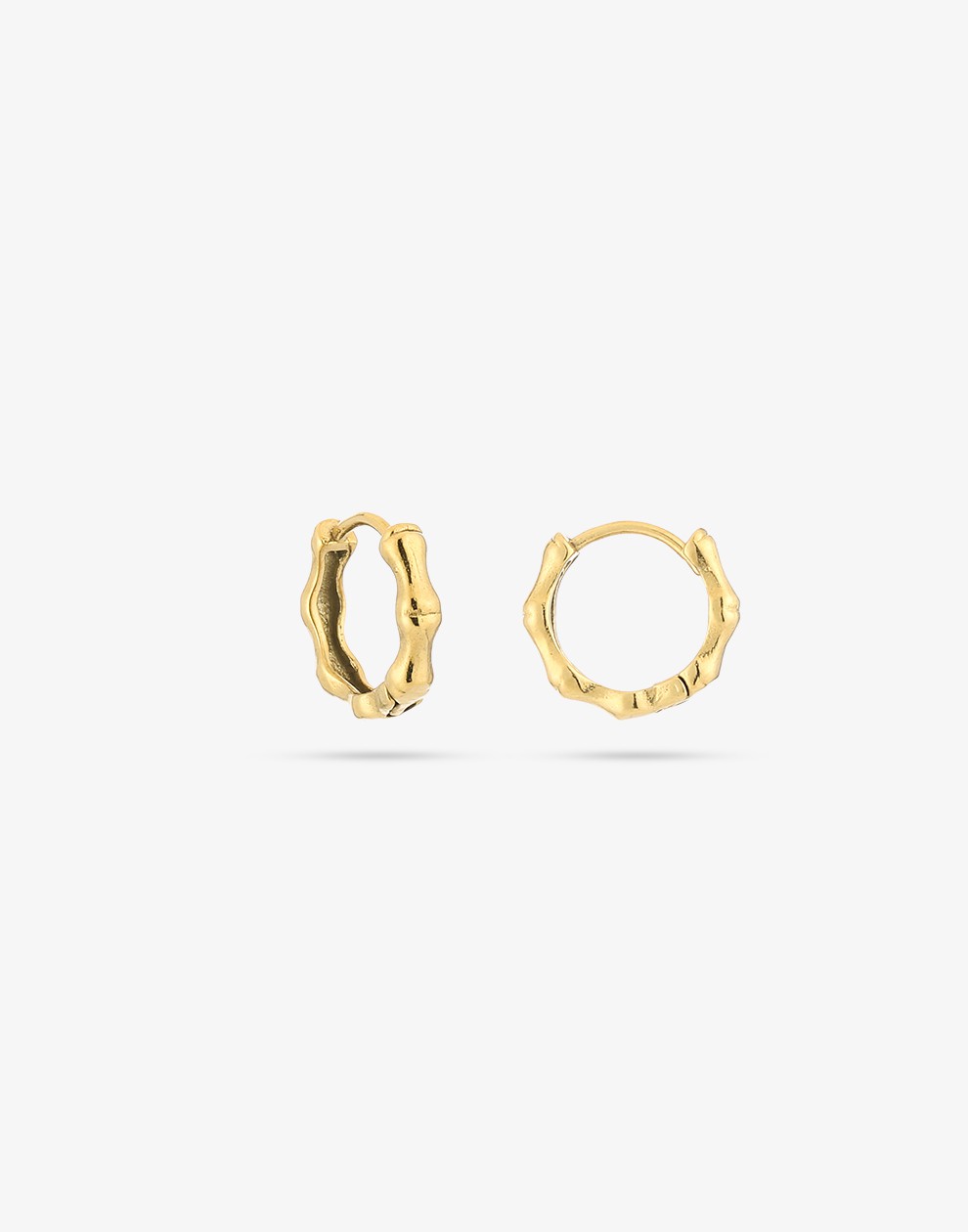 gold-colored bamboo earrings