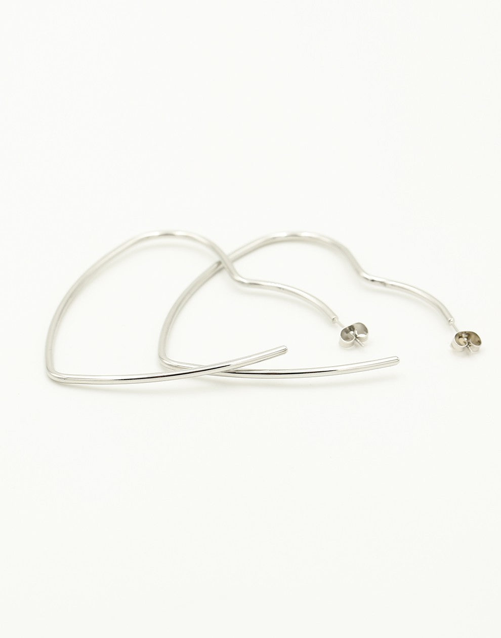 Hart vorm hoops xl zilverkleurig