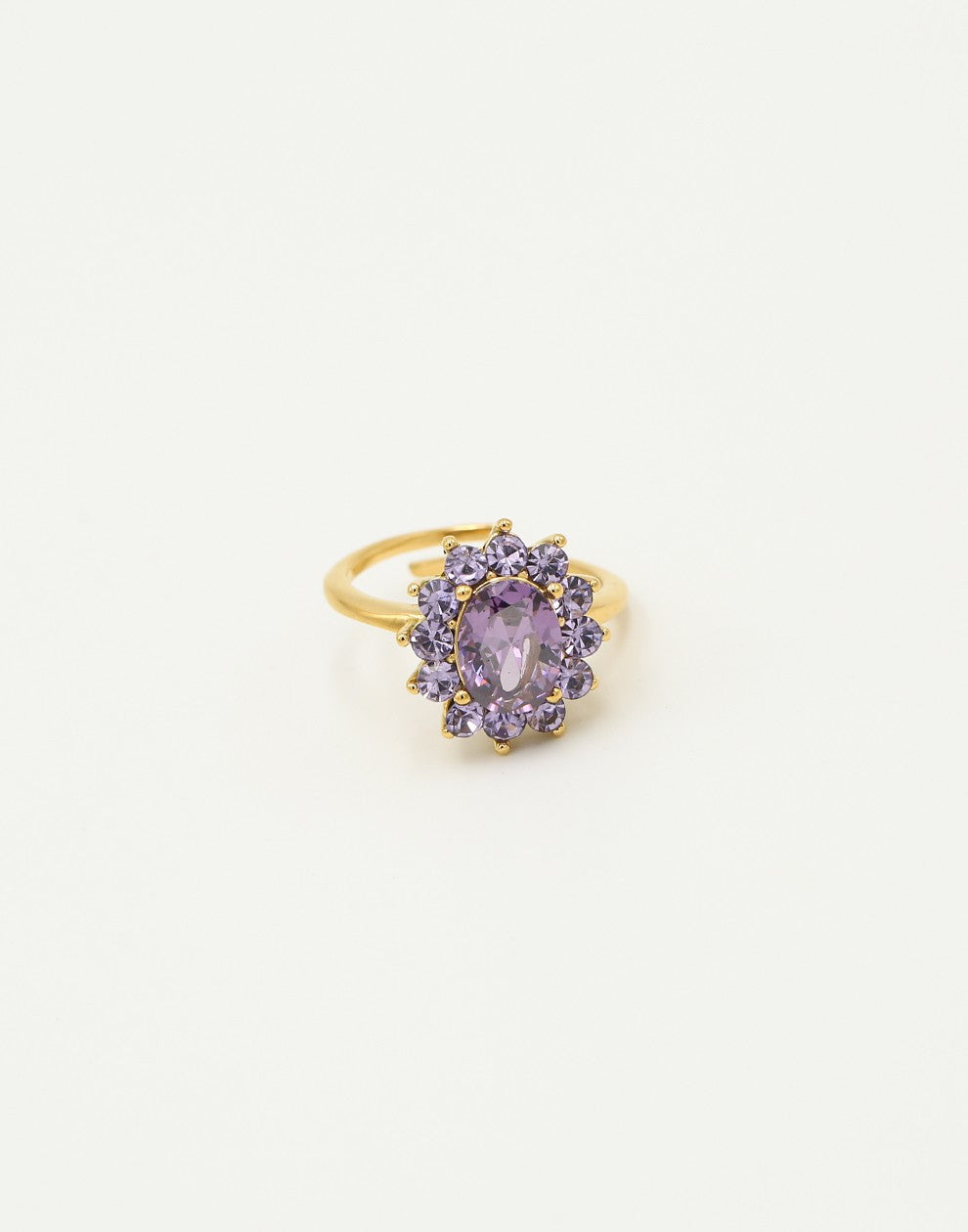 vintage ring stenen lila bloem