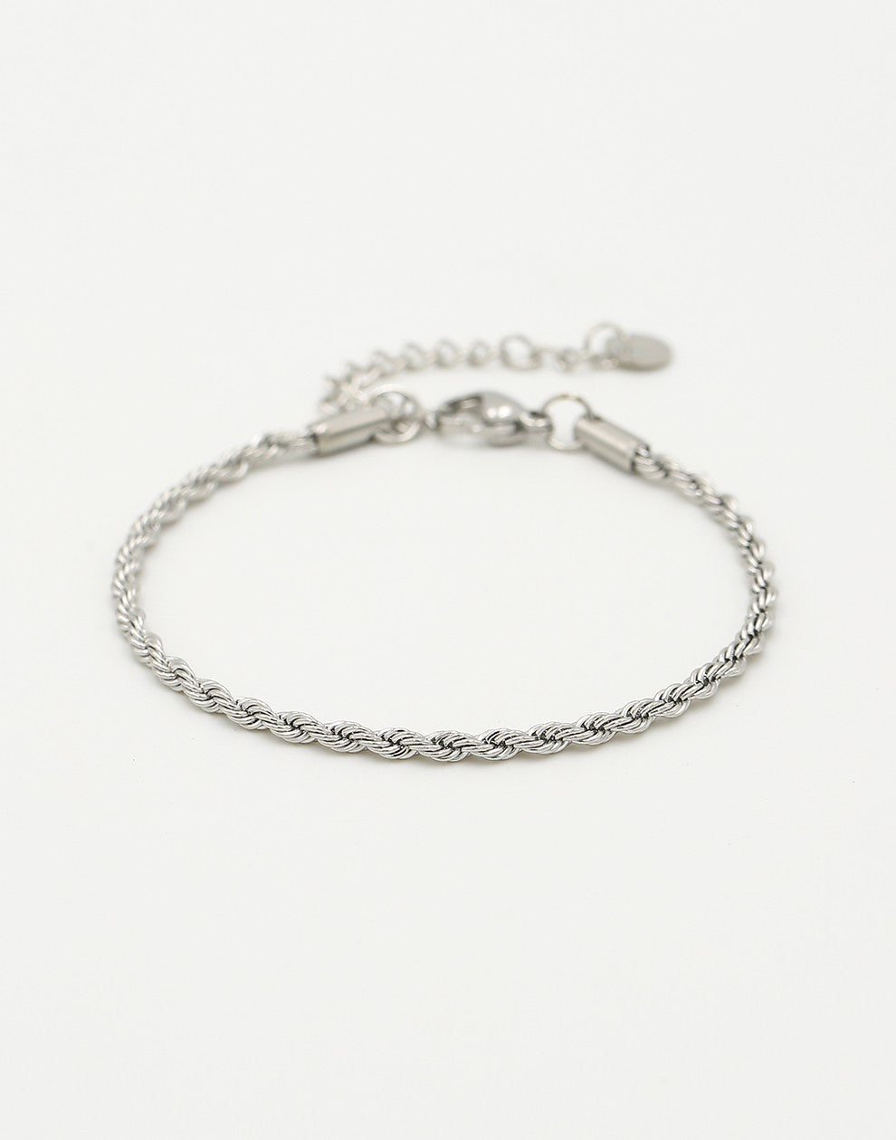 gedraaide schakelarmband zilverkleurig 2.5mm