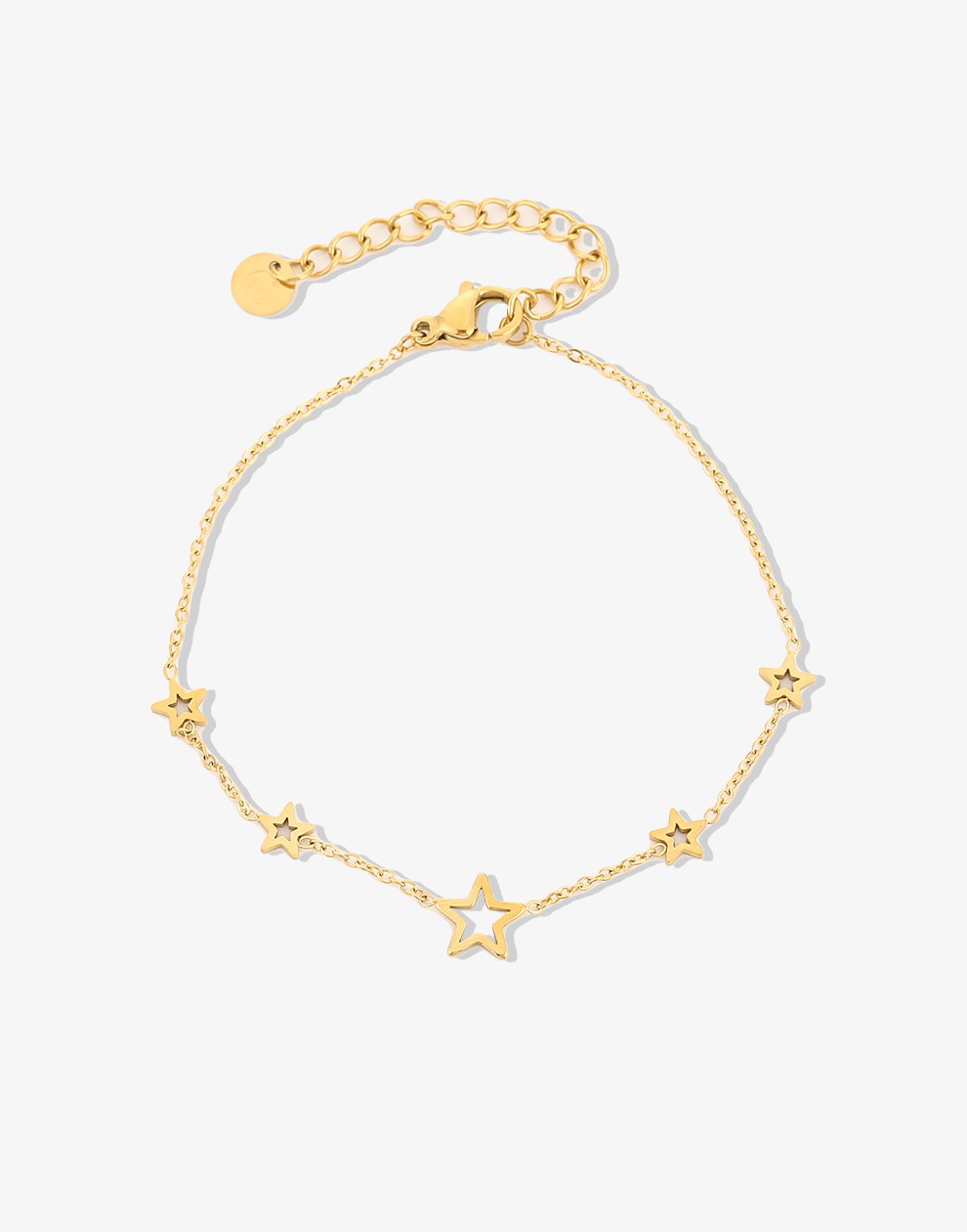 armband open sterretjes goudkleurig