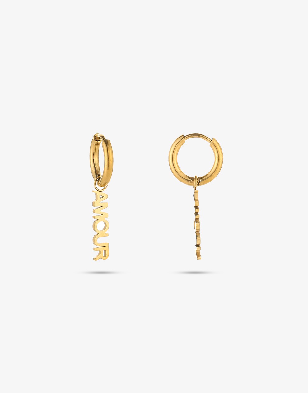 Oorringen amour hanger goudkleurig
