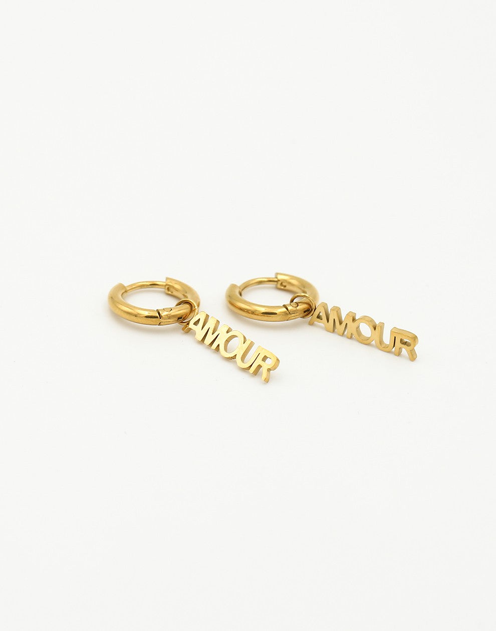 Oorringen amour hanger goudkleurig