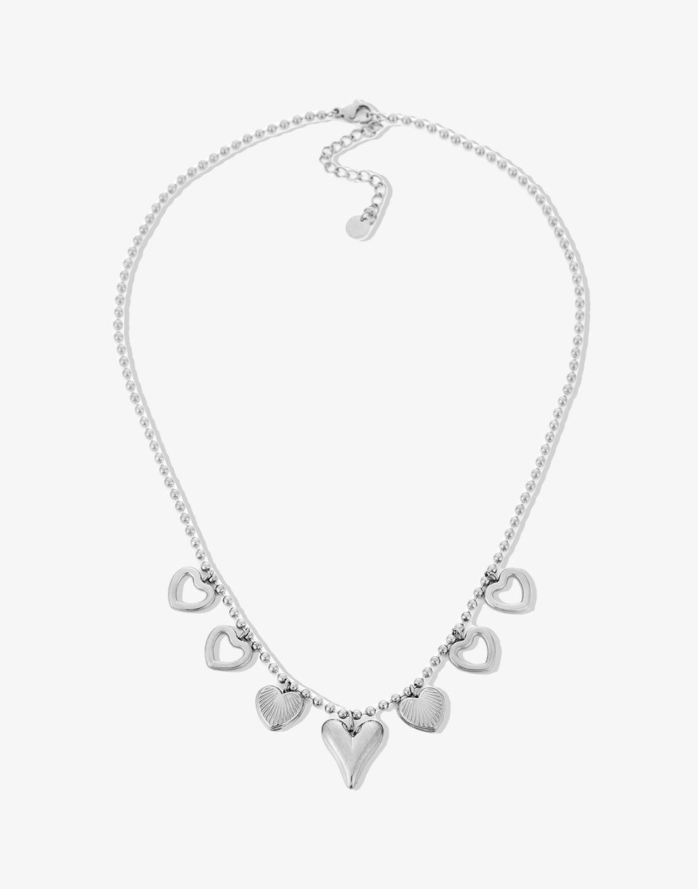 Bedel ketting hartjes zilverkleurig