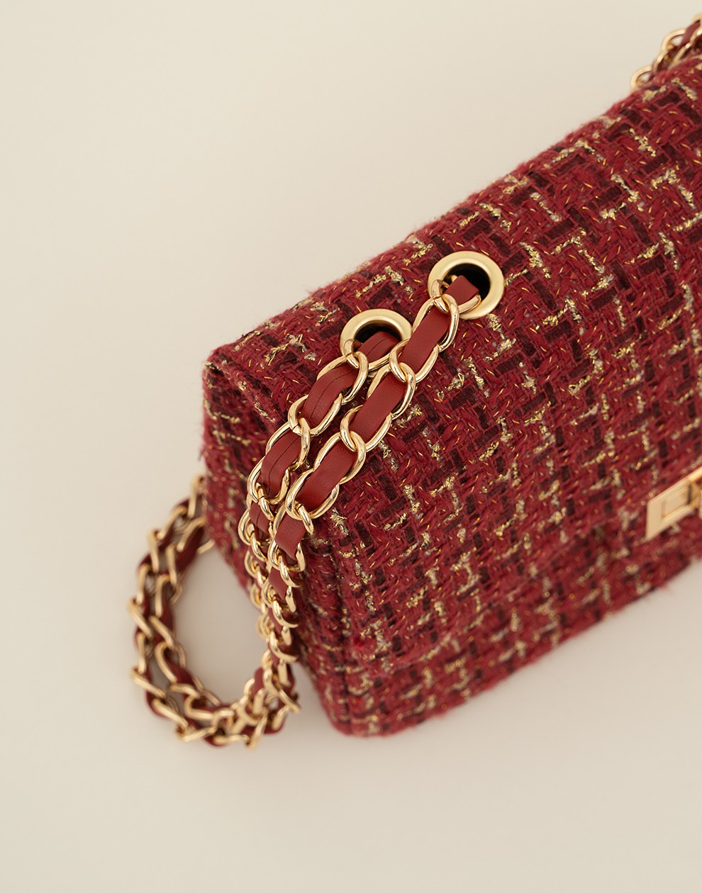 Luxe crossbody tas bordeaux