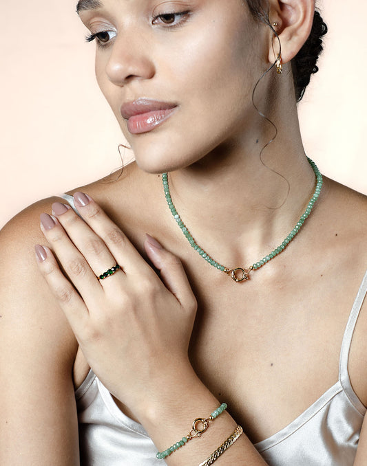 Kralenketting met slotje groen