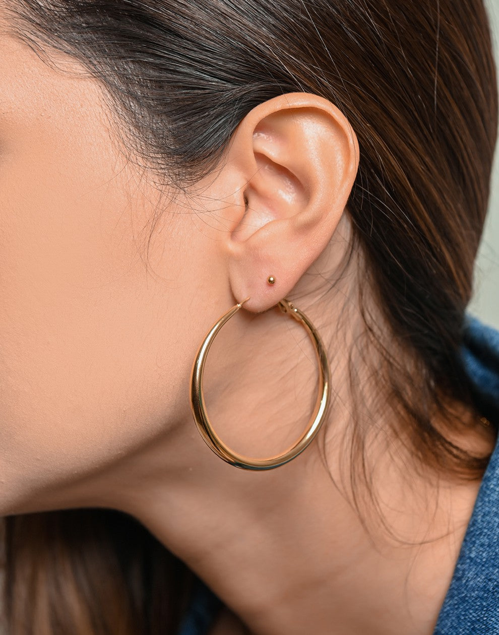 creole hoops 50mm gold-colored