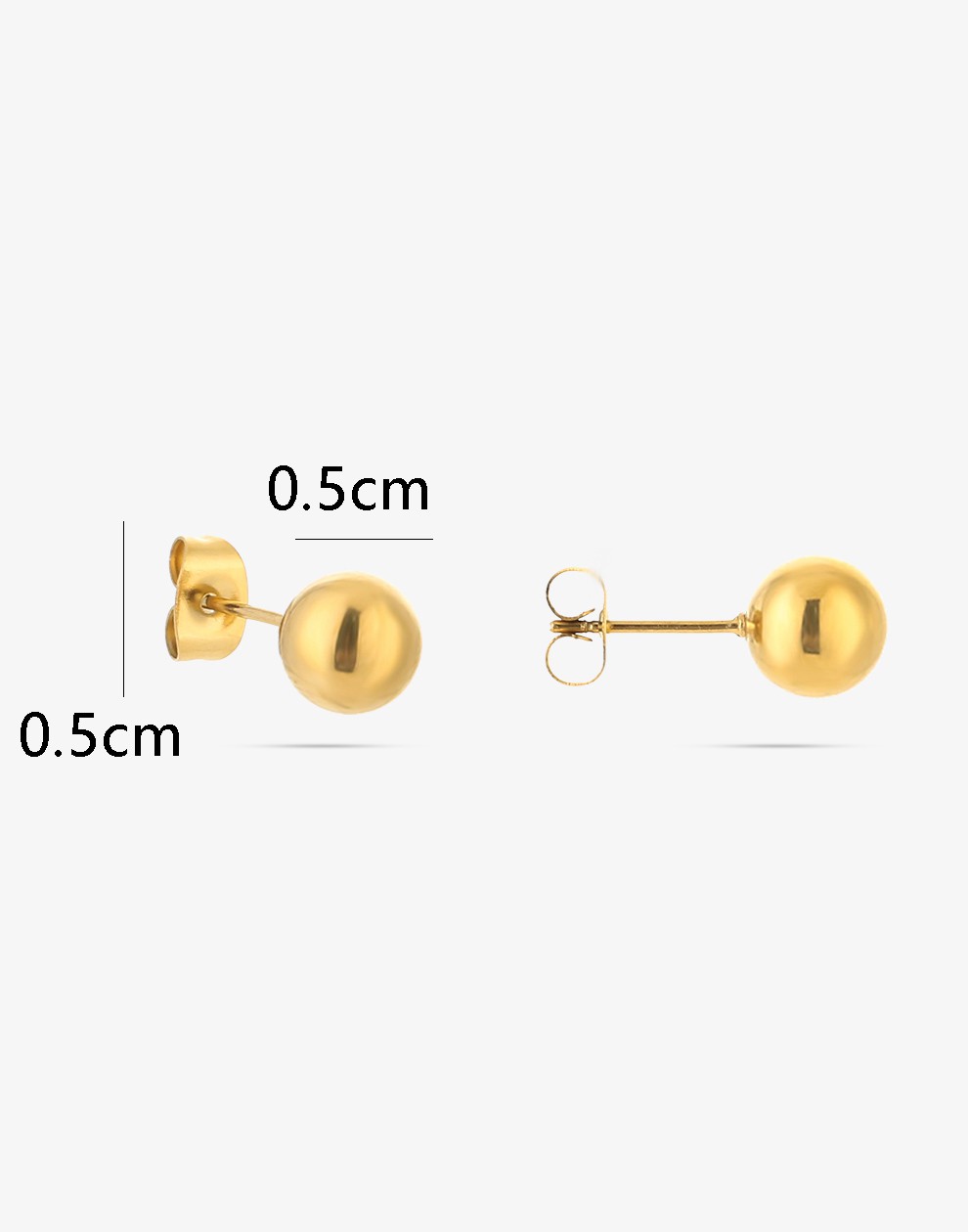 oorknoppen 6mm goudkleurig