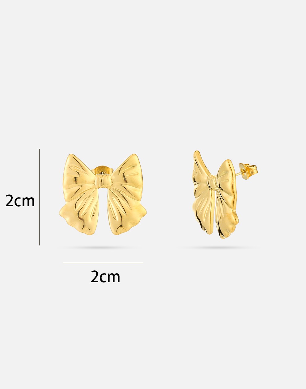 earstud statement strikje goudkleurig
