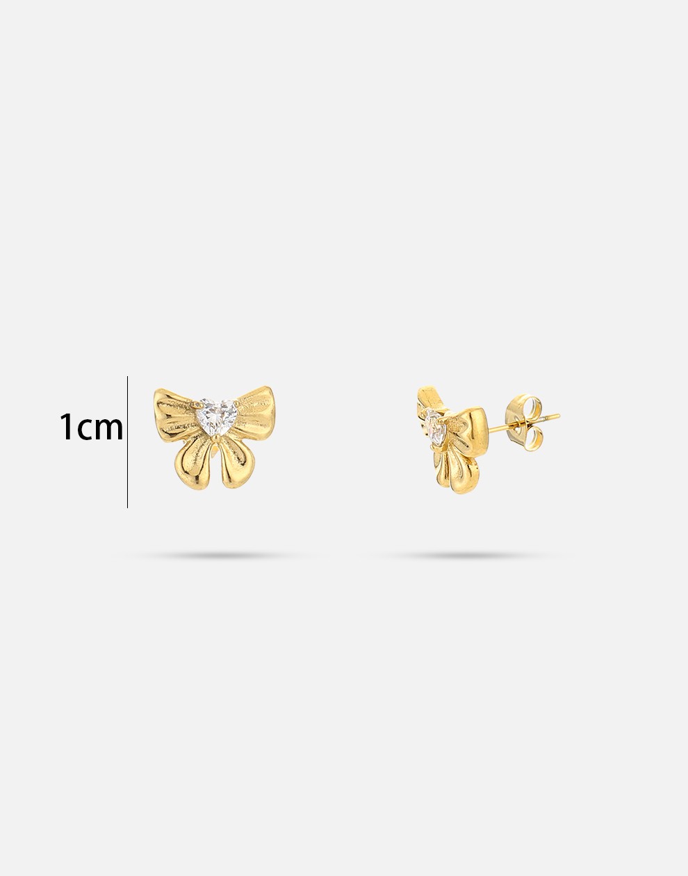 stud earring bow with stone