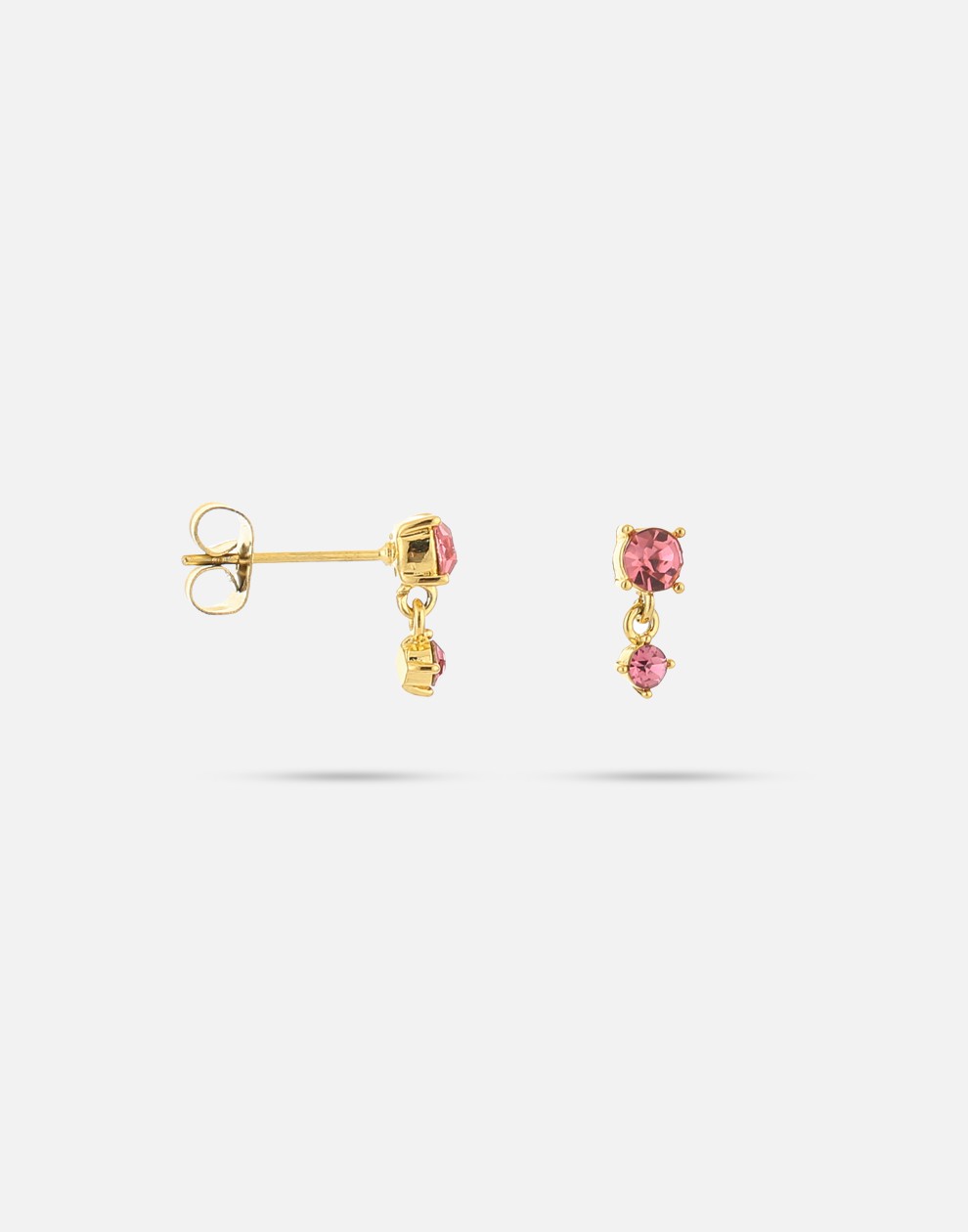 stud double stone fuchsia