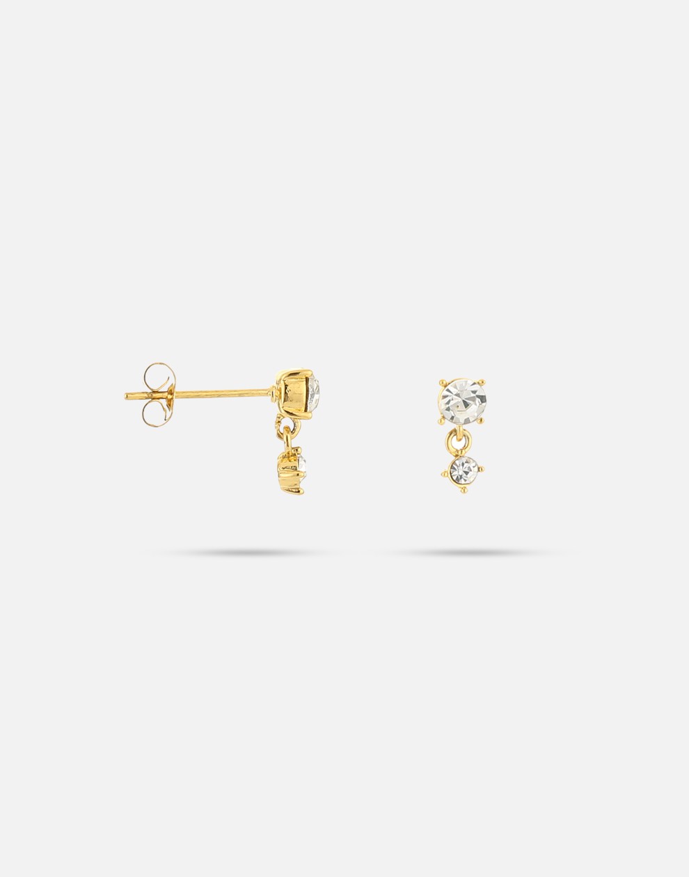 double stone crystal stud earring