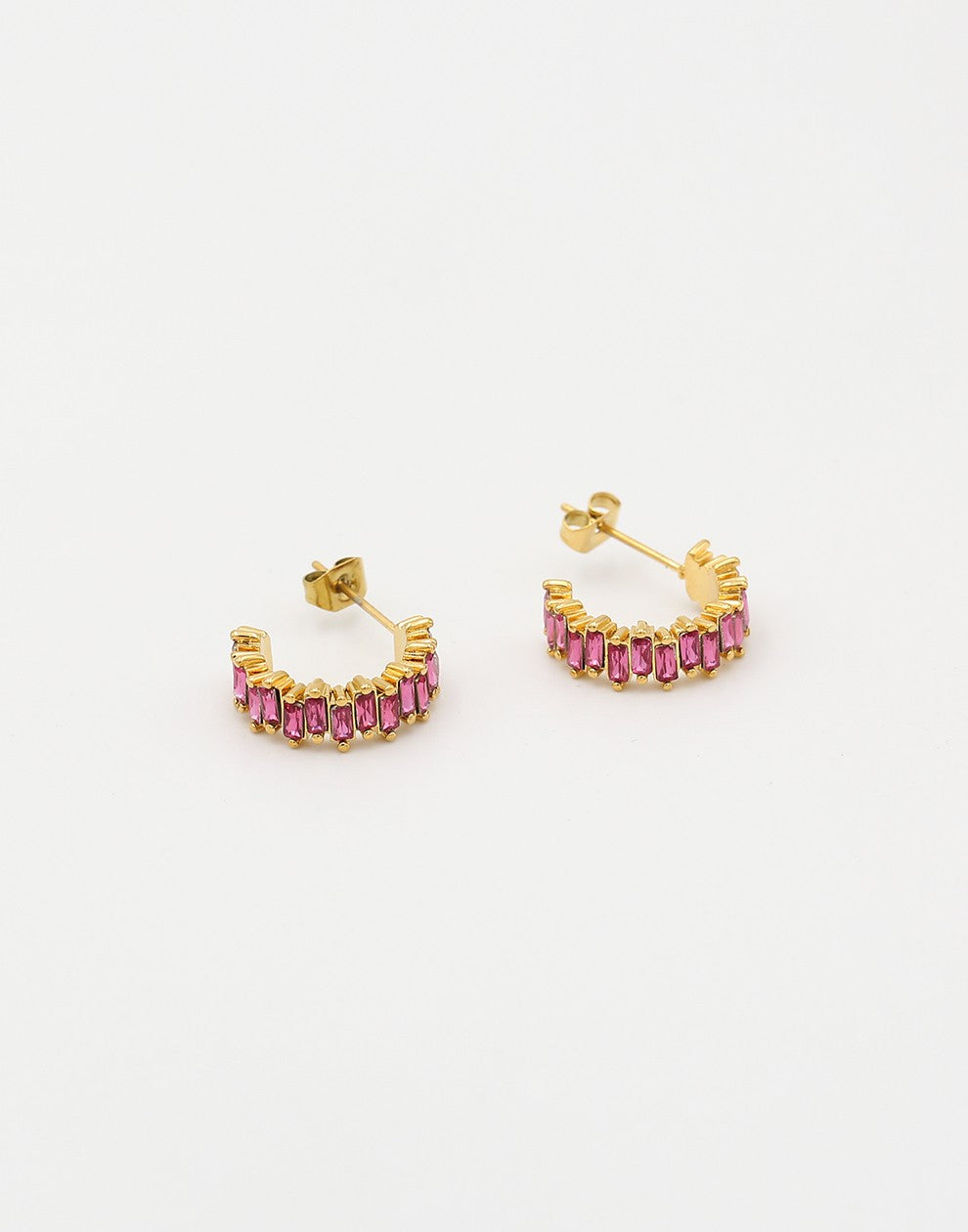 Zirkonia hoops fuchia