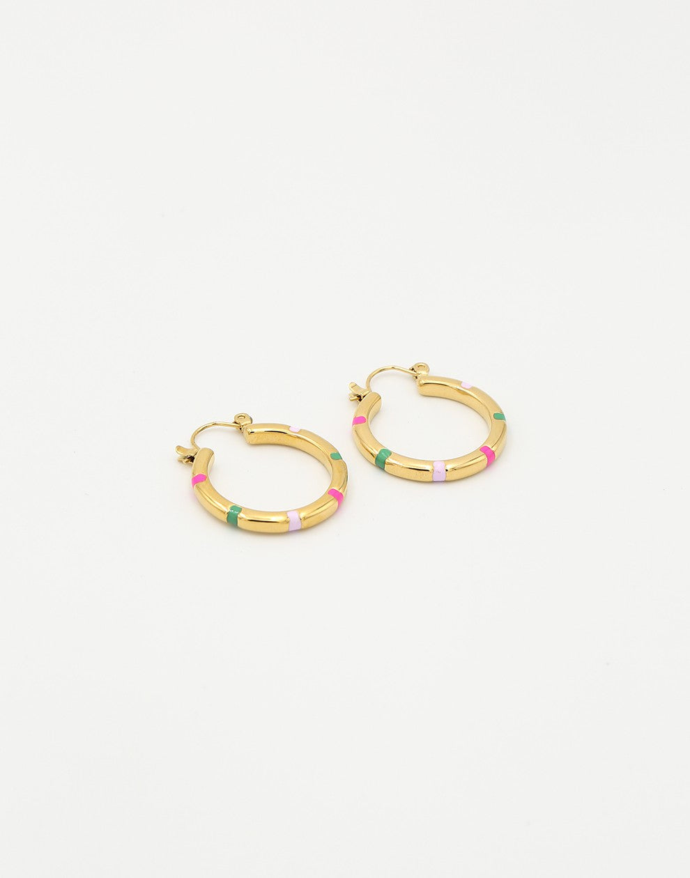 Vintage hoops green fuchia