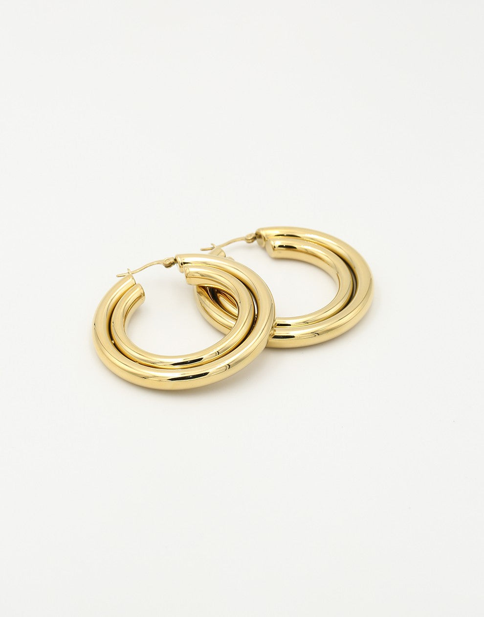 dubbele chunky hoops 5cm goudkleurig