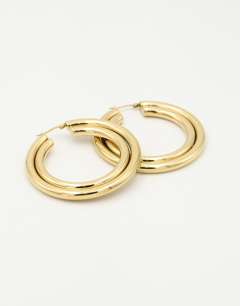 dubbele chunky hoops 7cm goudkleurig