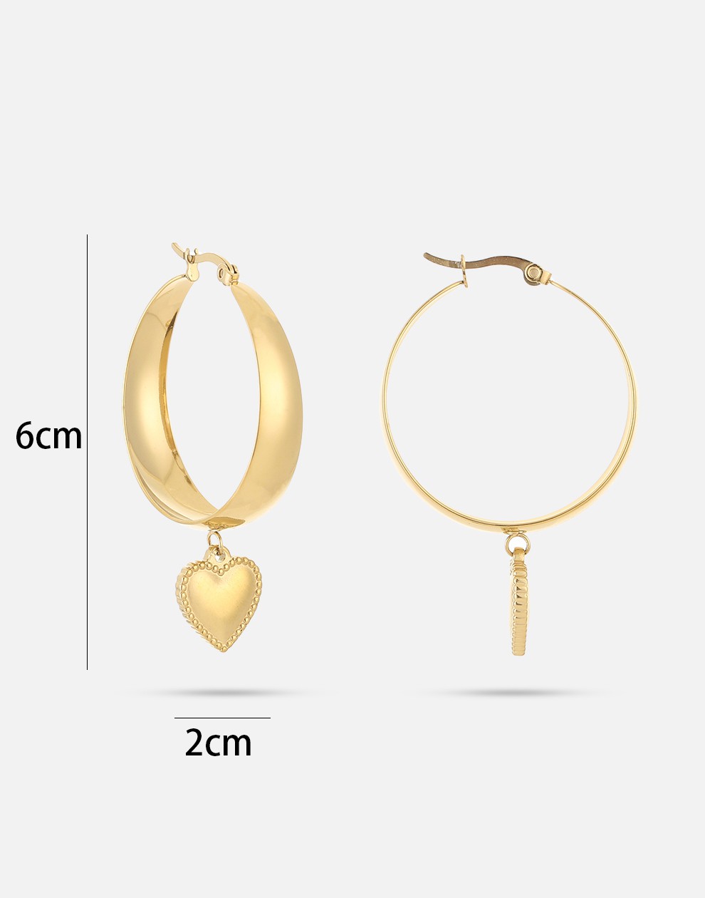 Thick hoop hanging heart