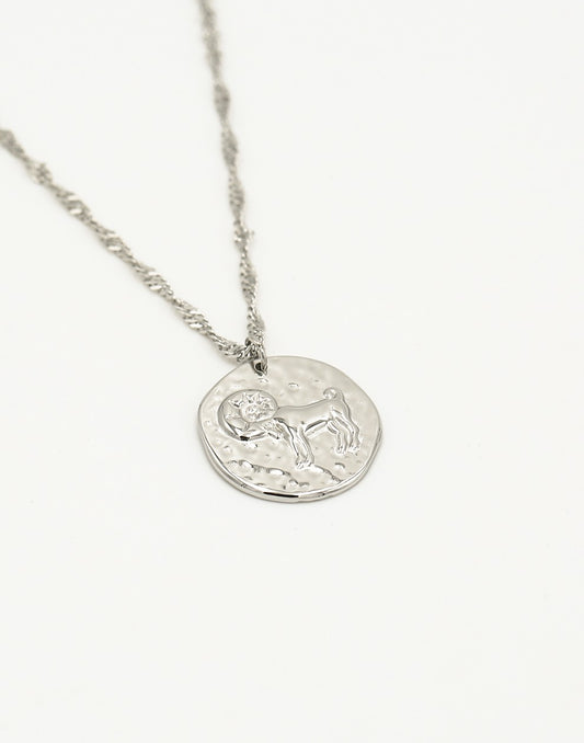 Sterrenbeeld zodiac ketting ram zilverkleurig