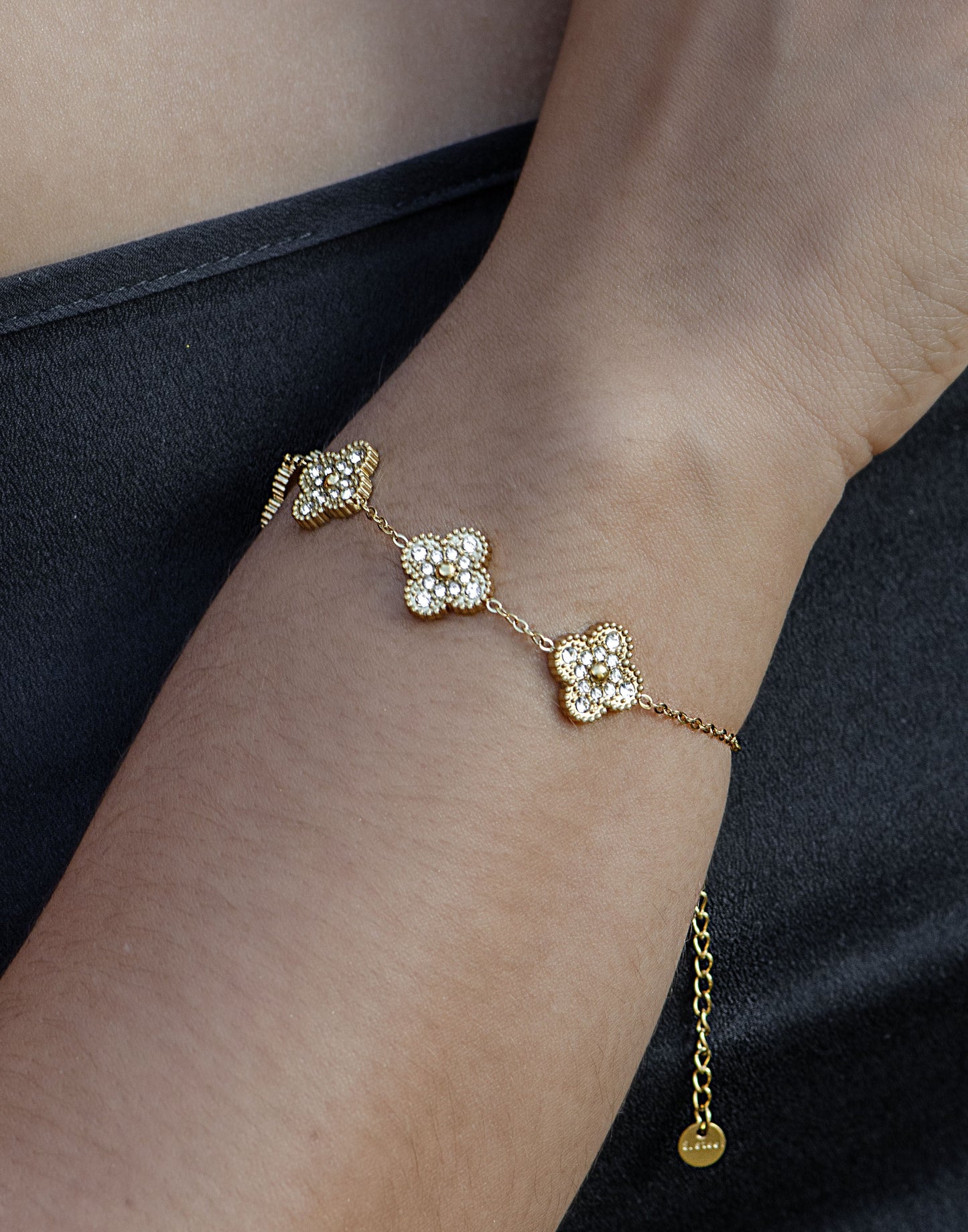 armband klavers strass