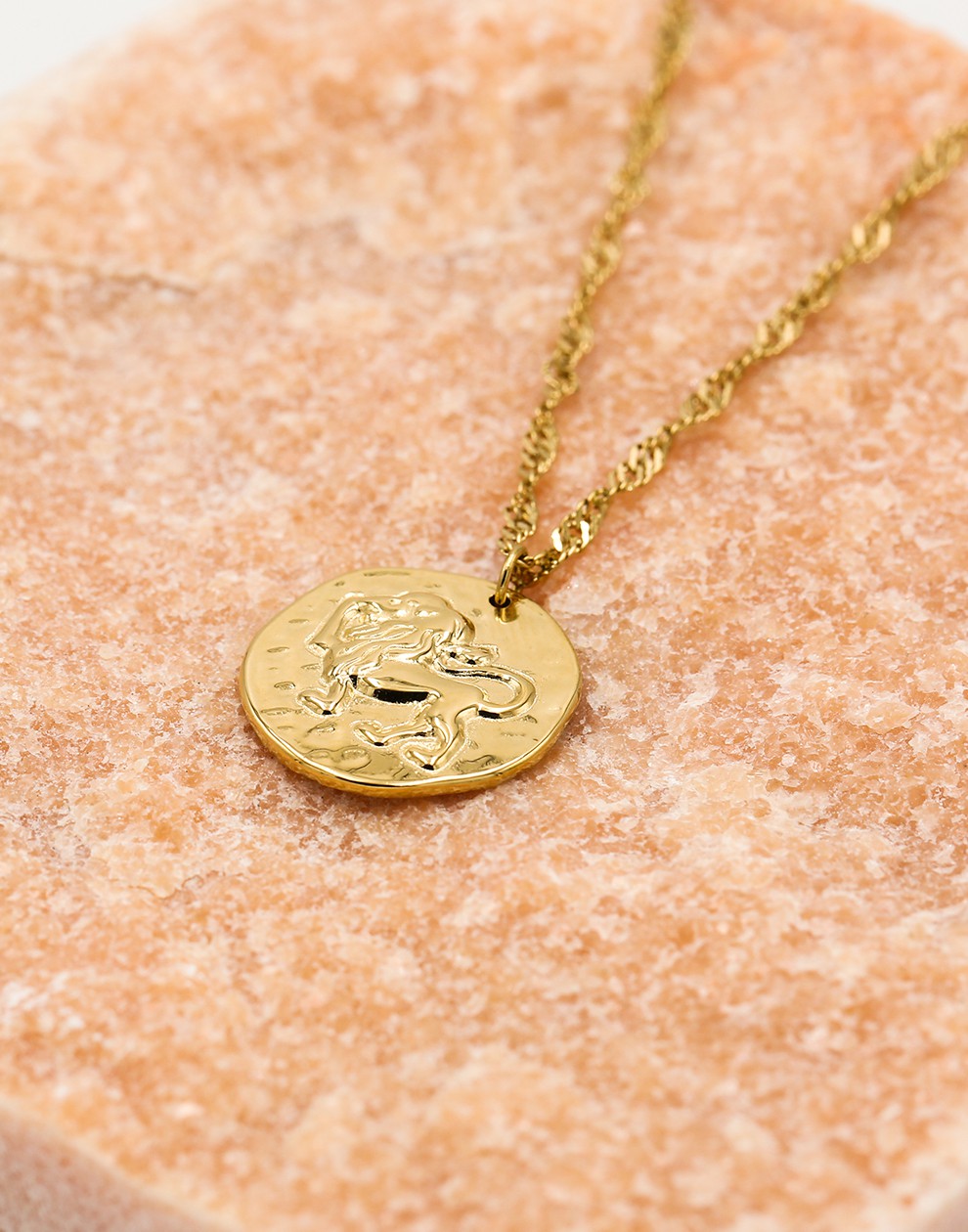 Sterrenbeeld zodiac ketting leeuw goudkleurig