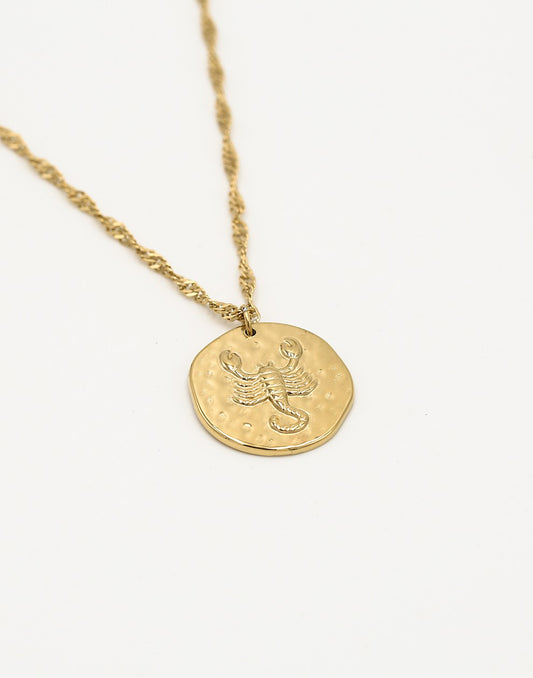 Sterrenbeeld zodiac ketting schorpioen goudkleurig
