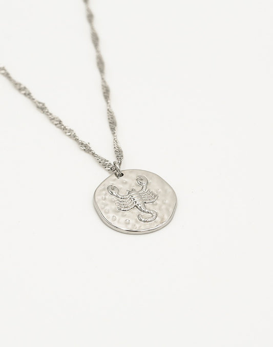 Sterrenbeeld zodiac ketting schorpioen zilverkleurig