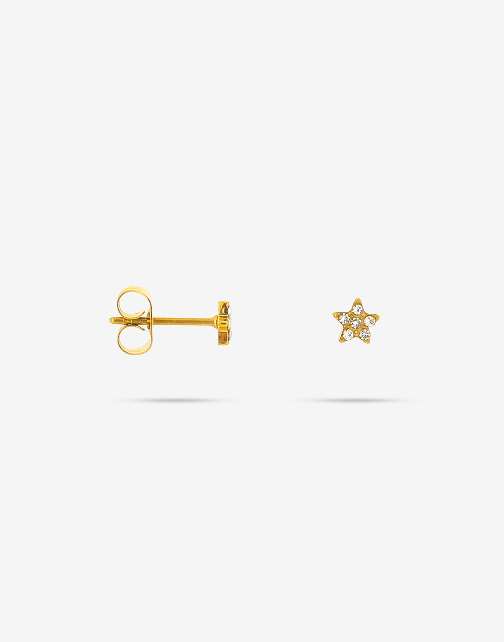 Studs ster met steentjes goudkleurig