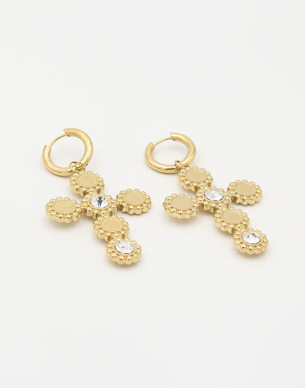Large vintage cross earrings