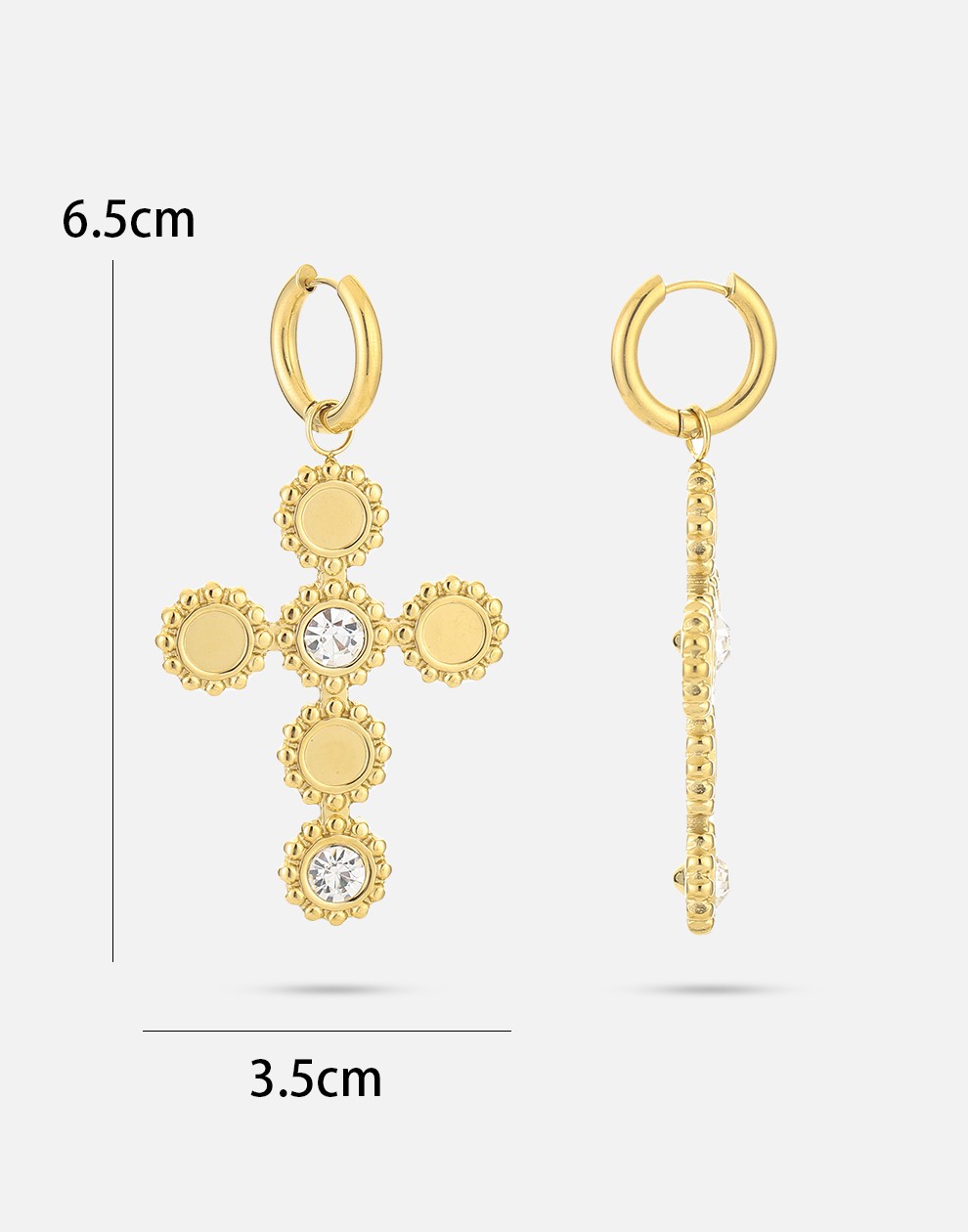 Large vintage cross earrings