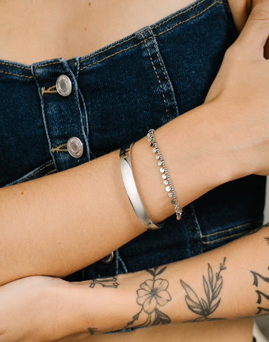 Chunky bangle zilverkleurig