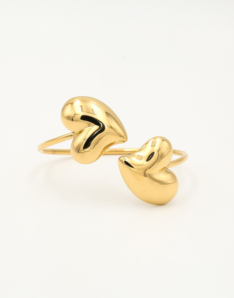 bangle grote harten goudkleurig