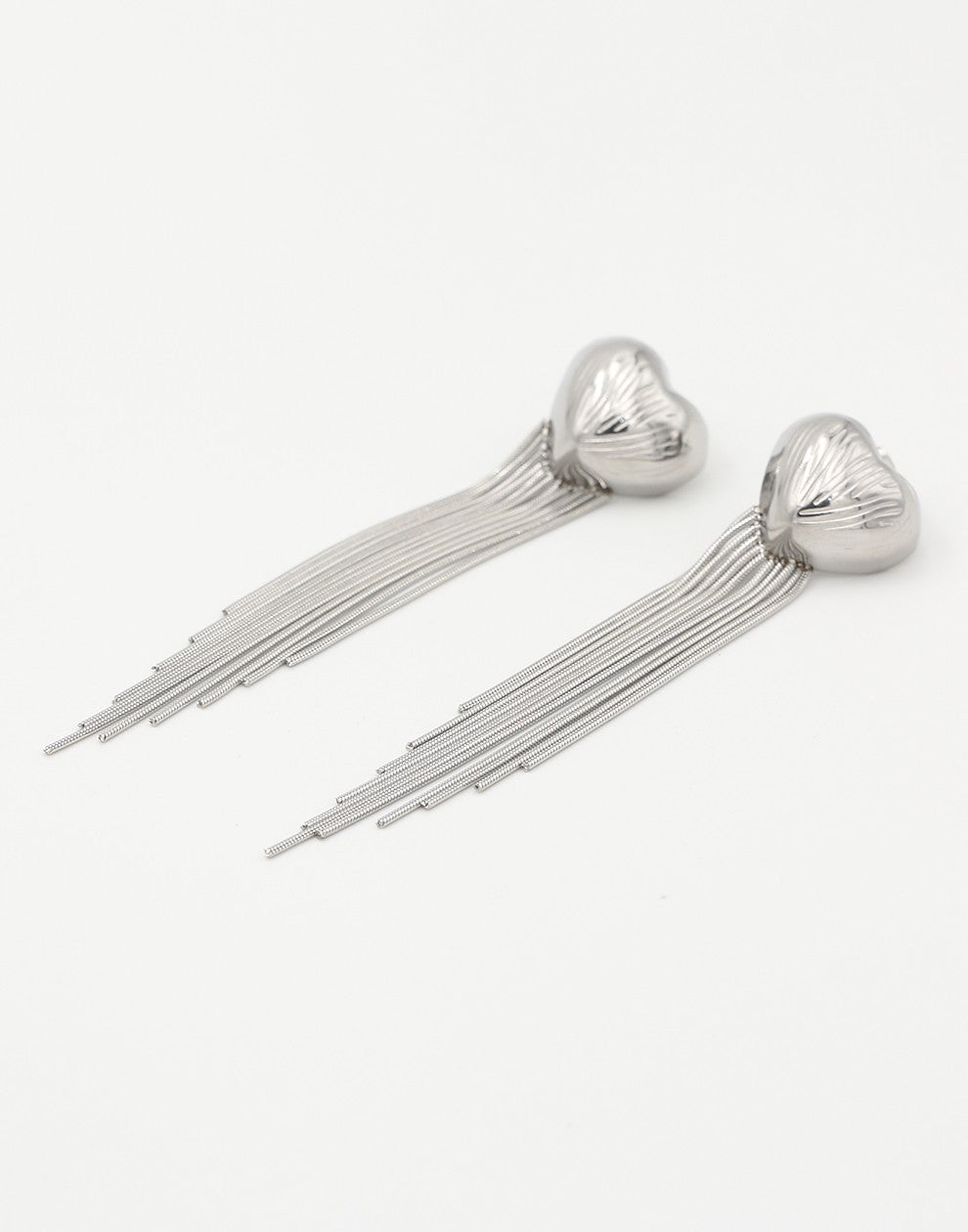Heart earrings party silver colored